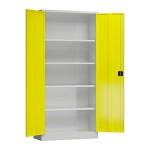 ClassiX Stahlschrank X-530356 zinkgelb, lichtgrau 4 Fachböden 92,0 x 50,0 x 194,5 cm, aufgebaut, 1 St.