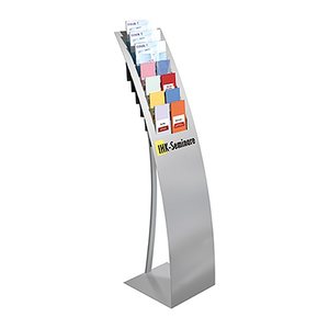 Kerkmann Prospektständer Vario silber DIN A4, 1/3 DIN A4 32,0 x 40,0 x 145,0 cm, 1 St.