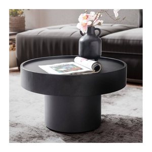 WOHNLING Beistelltisch rund Eisen schwarz 60,0 x 60,0 x 36,0 cm, 1 St.