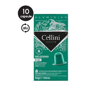 Cellini LUNGO DELIZIOSO Kaffeekapseln, Arabicabohnen kräftig, 10 St.
