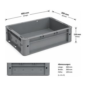 SCHULTE Eurobox grau 30,0 x 40,0 x 12,0 cm, 1 St.