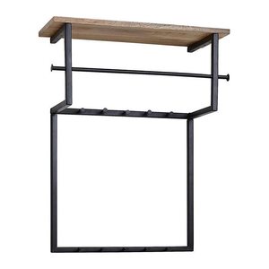 WOHNLING Wandgarderobe WL6.452 braun Holz 10 Haken 60,0 x 76,0 cm, 1 St.