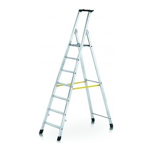 ZARGES Stehleiter einseitig Nova S silber 7 Stufen, H: 226,0 cm