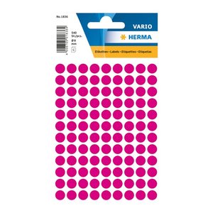 HERMA Vielzwecketiketten/Farbpunkte 8mm rund pink