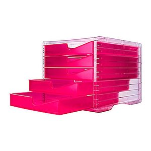 styro Schubladenbox styroswingbox NEONline  neon-pink 275-8430.2264, DIN A4 mit 5 Schubladen, 1 St.