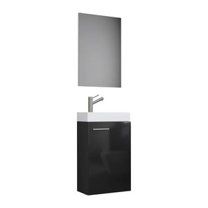 VCM my bath Badmöbel-Set 3-teilig Slito 914134 schwarz 41,0 x 22,0 x 130,0 cm