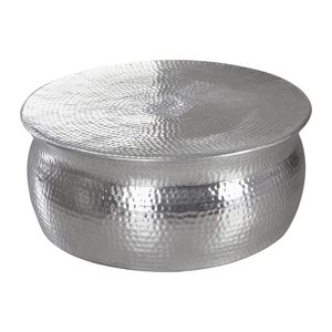 WOHNLING Couchtisch rund Aluminium silber 75,0 x 75,0 x 31,0 cm, 1 St.