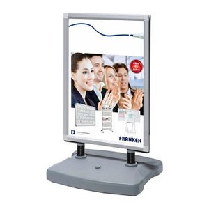 FRANKEN Kundenstopper Tank silber DIN A1 2 Fächer 67,0 x 59,0 x 112,3 cm, 1 St.