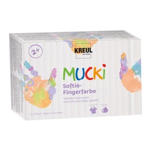KREUL MUCKI Softie Fingerfarben farbsortiert, 6 St.