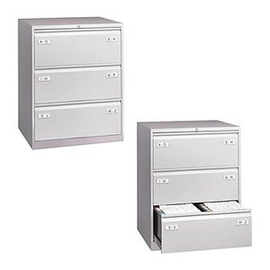 BISLEY LIGHT Hängeregistraturschrank lichtgrau 3 Schubladen 80,0 x 62,2 x 101,6 cm, 1 St.