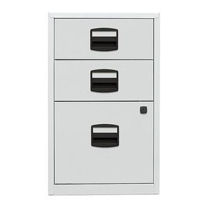 BISLEY Home Standcontainer lichtgrau 3 Auszüge Kunststoff-Muldengriff schwarz 41,3 x 40,0 x 67,2 cm