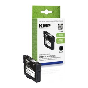 KMP E196X schwarz Druckerpatrone kompatibel zu EPSON 502XL (T02W14)