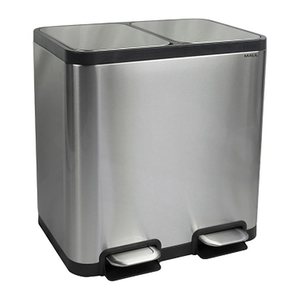 MAUL Lcycle Mülleimer 20,0 + 20,0 l edelstahl, 1 St.