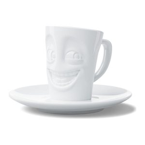 FIFTYEIGHT Espresso Mug mit Henkel 80ml - Witzig weiß