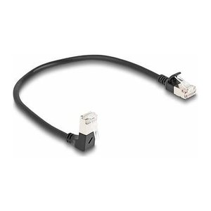 DELOCK RJ45 Netzwerkkabel Cat.6A S/FTP Slim 90°unten 0,25m s