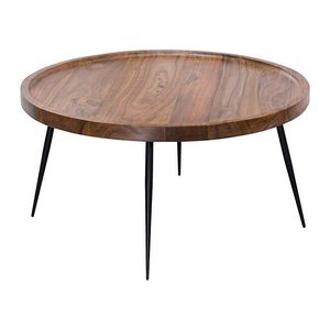 WOHNLING Couchtisch rund Massivholz sheesham 75,0 x 75,0 x 39,0 cm, 1 St.