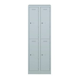 BISLEY Spind lichtgrau PL3050D2645, 4 Schließfächer 60,0 x 50,0 x 180,0 cm