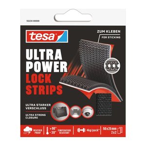 tesa Klettband Ultra Power Lock schwarz, 4 St.