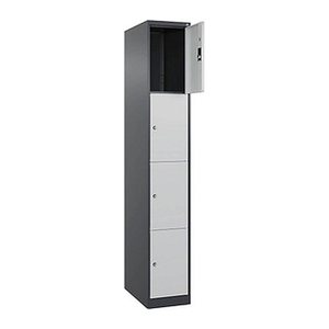CP Schließfachschrank Classic Plus anthrazitgrau, lichtgrau 080000-104 S10011, 4 Schließfächer 30,0 x 50,0 x 185,0 cm