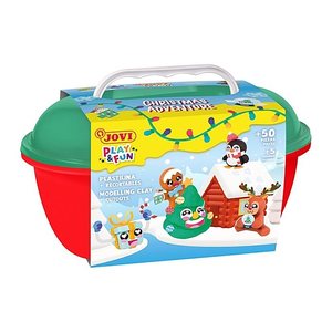 JOVI Modelliermasse Play & Fun Plastilina Christmas mehrfarbig