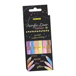 ONLINE® Fashion Acrylstift farbsortiert 1,0 mm, 6 St.