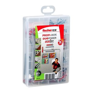 fischer Profi-Box - DuoPower/DuoTec 2K 541107 Universaldübel-Sortiment, 87-teilig