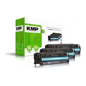 KMP H-T196CMY  cyan, magenta, gelb Toner kompatibel zu HP 305A (CF370AM), 3er-Set