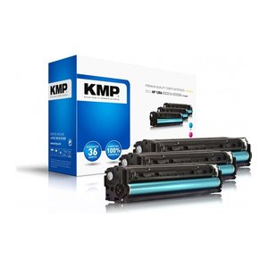 KMP H-T144CMY  cyan, magenta, gelb Toner kompatibel zu HP 128A (CF371AM), 3er-Set