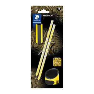 STAEDTLER Norix® Bleistifte HB silber,gelb mit Radierer, 1 Set