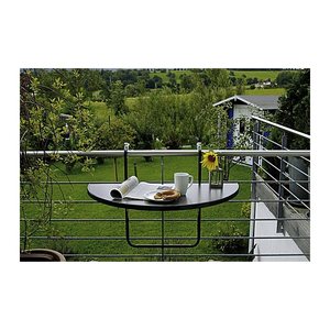 barths Butler Balkonhängetisch halbrund Kunststoff anthrazit 100,0 x 50,0 x 8,0 cm, 1 St.