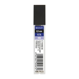 WESTCOTT Feinminen-Bleistiftminen schwarz HB 0,5 mm, 12 St.