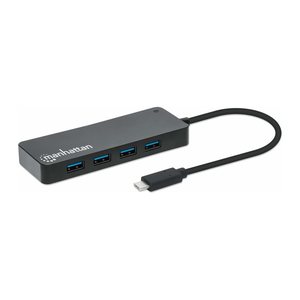 MANHATTAN 7-Port USB Hub C-Stecker A-Buchse 5Gbit/s schwar
