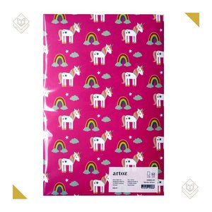 artoz Briefpapier mit Briefhüllen Einhorn pink ca. DIN A5 80 g/qm 1 Pack