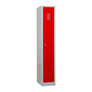 Gürkan Spind lichtgrau, feuerrot 104758, 1 Schließfach 30,0 x 50,0 x 180,0 cm