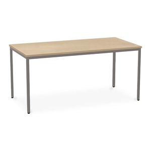 Besprechungstisch in verschiedenen Größen – G: Weißaluminium (1600 x 600 x 750 mm, Platte Ahorn)