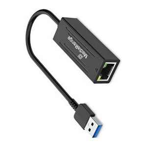 MediaRange USB-A Netzwerkadaper mit RJ45 Port, 20cm, sw