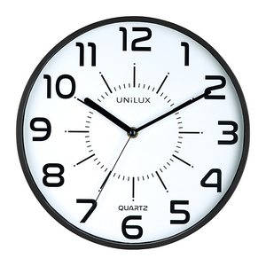 unilux Wanduhr POP weiß schwarz Kunststoff, Ø 30,5 cm