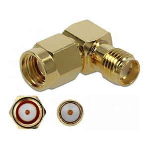 DELOCK Adapter RP-SMA Stecker zu SMA Buchse 90° 10 GHz