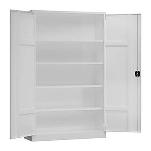 ClassiX Stahlschrank X-530377 signalweiß 4 Fachböden 120,0 x 42,0 x 194,5 cm, aufgebaut, 1 St.