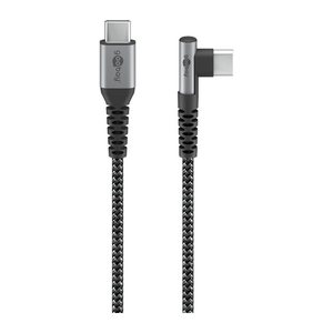 goobay USB-C USB-Kabel 1,0 m grau, schwarz, 1 St.