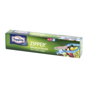 Toppits Gefrierbeutel ZIPPER 3,0 l, 8 St.