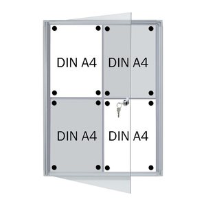 FRANKEN Schaukasten X-tra!Line  silber 4x DIN A4 51,0 x 3,0 x 68,0 cm, 1 St.