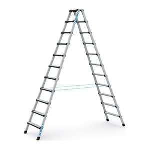 ZARGES Stehleiter beidseitig Comfortstep B silber 2x 11 Stufen, H: 299,0 cm