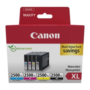 Canon PGI-2500 XL BK/C/M/Y schwarz, cyan, magenta, gelb Druckerpatronen, 4er-Set