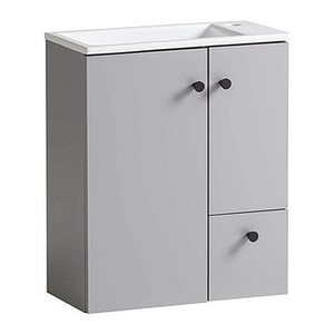 MÖBELPARTNER Waschbecken mit Unterschrank Lugo 157397 platingrau 70,7 x 17,0 x 76,8 cm