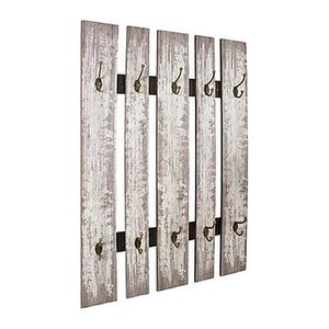 HAKU Möbel Wandgarderobe 32950 grau Holz 10 Haken 65,0 x 100,0 cm, 1 St.