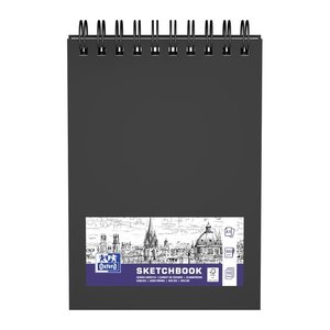 OXFORD Skizzenbuch Sketchbook DIN A5 blanko, schwarz Hardcover 50 Seiten, 1 St.