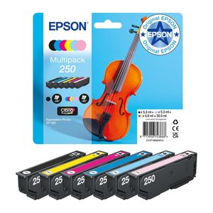 EPSON 250 (Violine) mehrfarbig Druckerpatronen, 6er-Set