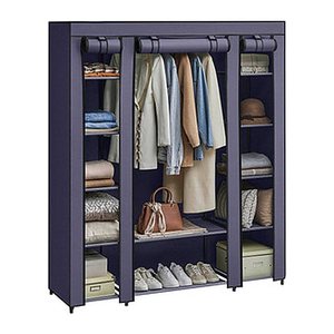 SONGMICS Stoffschrank, LSF003I02 blau 150,0 x 45,0 x 175,0 cm, 1 St.