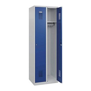 CP Spinde Classic Plus enzianblau, lichtgrau 088055-20 S10003, 2 Schließfächer 60,0 x 50,0 x 185,0 cm